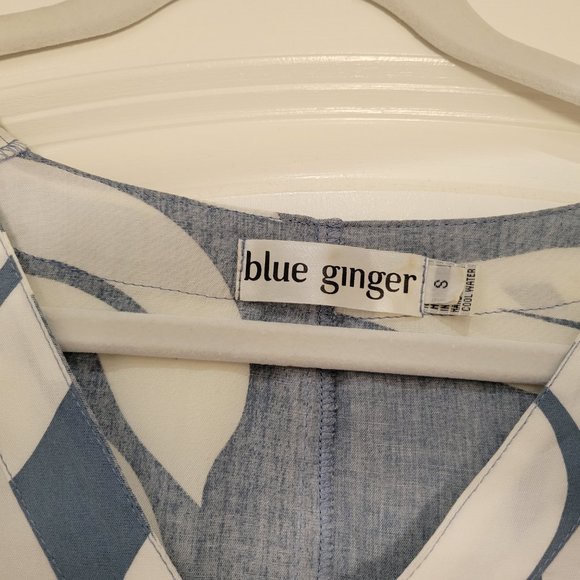 Blue Ginger Hawaiian Print Long Top Size Sm - Picture 3 of 3